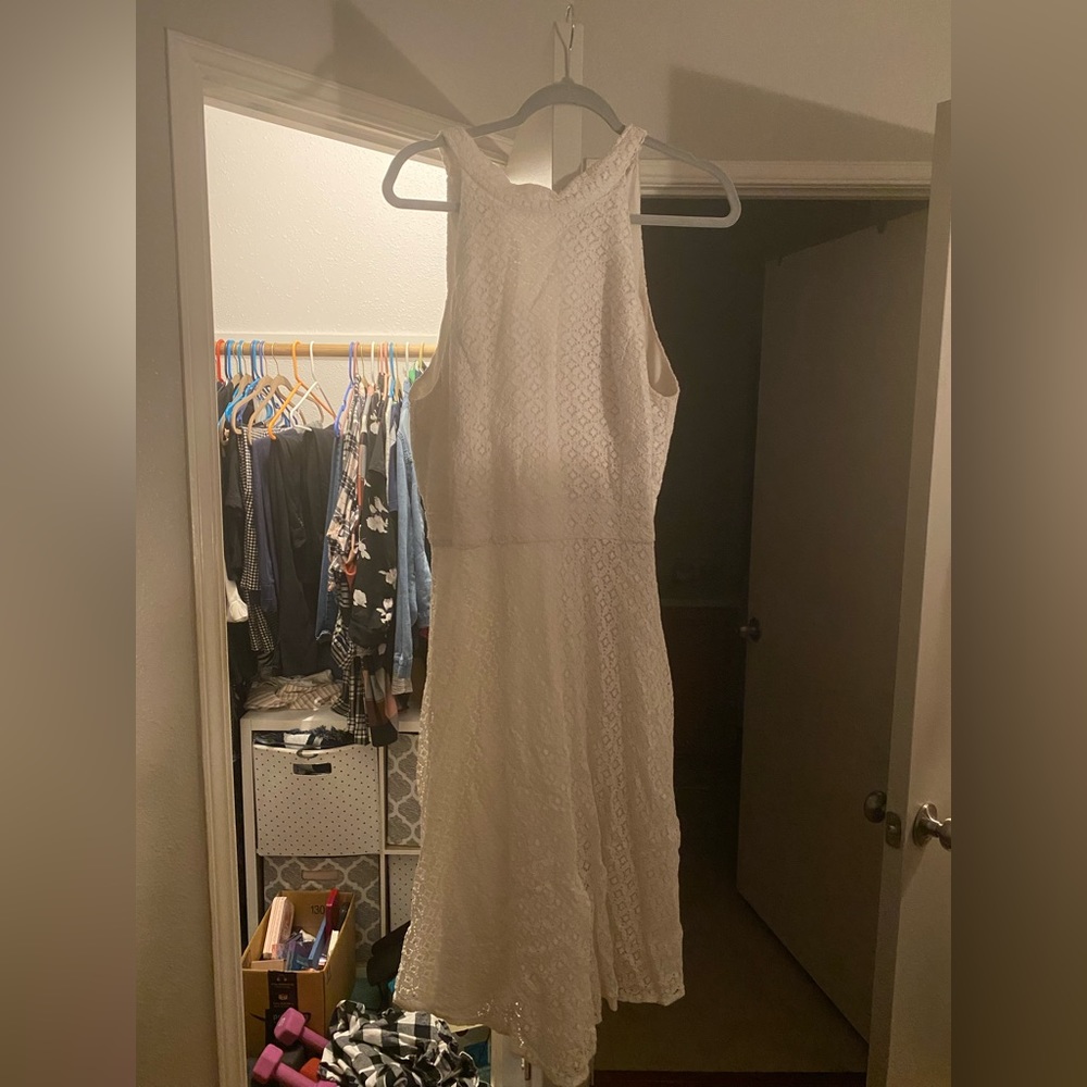 White lace halter dress
